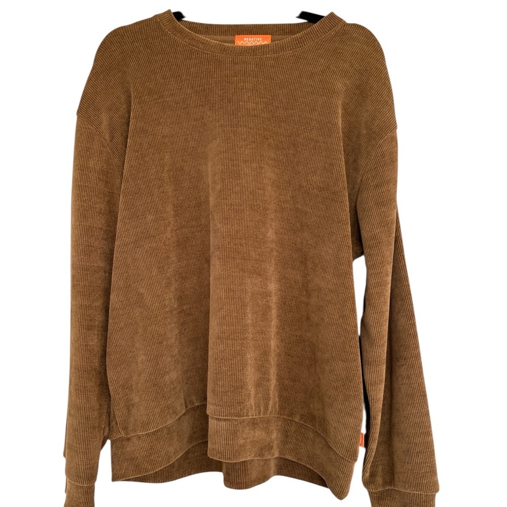 Negative Space Brown Ribbed Sweater Size XL